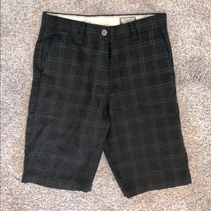 Volcom Black and Gray plaid Chino Shorts